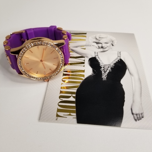 Womens Purple Rhinestone Watch - Picture 1 of 8